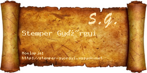 Stemper Györgyi névjegykártya